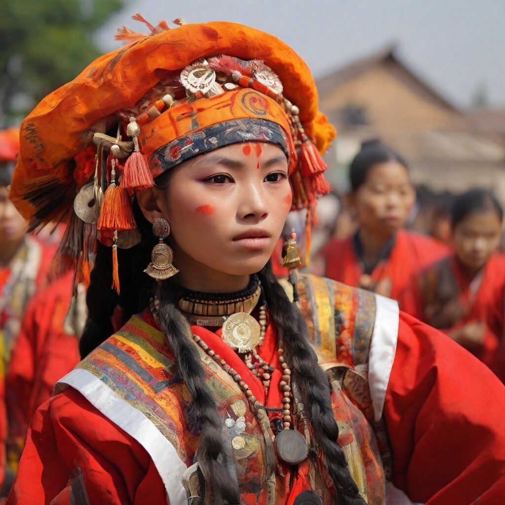 Femme en costume traditionnel